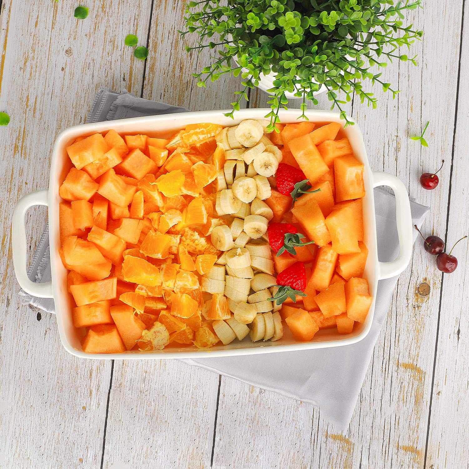 Baking Pan Rectangular, Oven Dish Baking Tray, Heavy Duty Ceramic Pans for Cake, Lasagna, Banquet and Daily Use, 3.6 Quart High Capacity