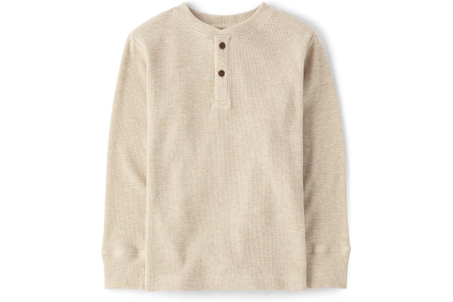 The Children's Place boys Long Sleeve Thermal Henley Shirt