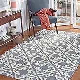 SAFAVIEH Easy Care Collection 5' x 8' Grey/Ivory EZC416B Hand-Hooked Trellis Area Rug