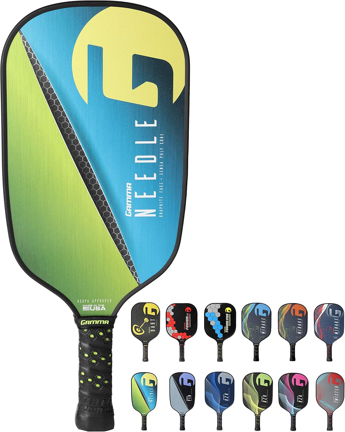 Gamma Needle Elongated Pickleball Paddle: Pickle Ball Paddles for Indoor & Outdoor Play - USAPA Approved Racquet for Adults & Kids - Pink/Blue : Sports & Outdoors
