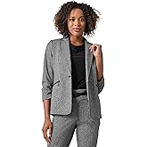 Kasper Womens Herringbone One Bttn Jacket W/Zipper Poc