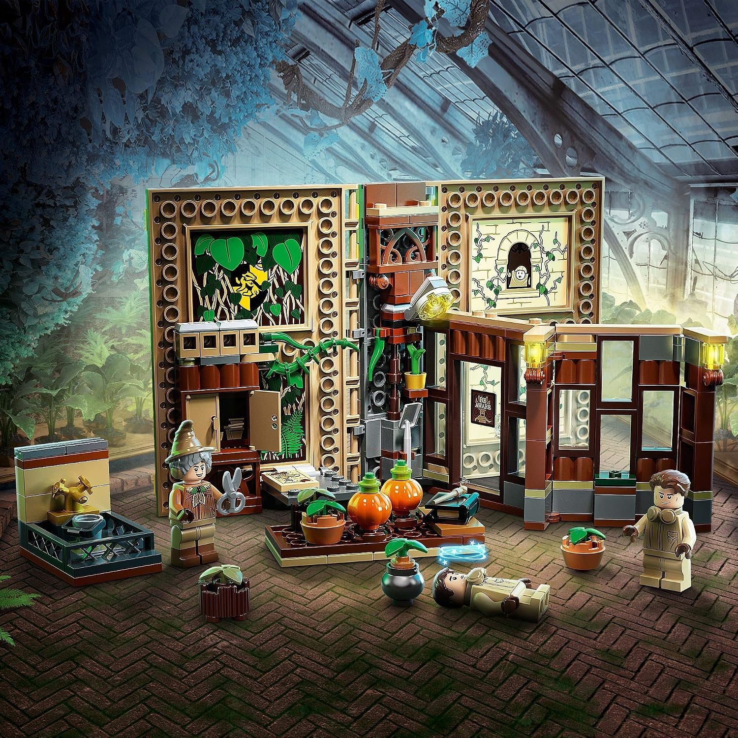 LEGO 76384 Harry Potter Hogwarts Moment: Herbology Class Collectible Book Toy, Travel Case, Portable Playset - Image 3