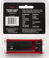 Fender Guitar/Bass 14-in-1 Maintenance Tool Chrome Vanadium Red 6 x 3 x 1 in view 2
