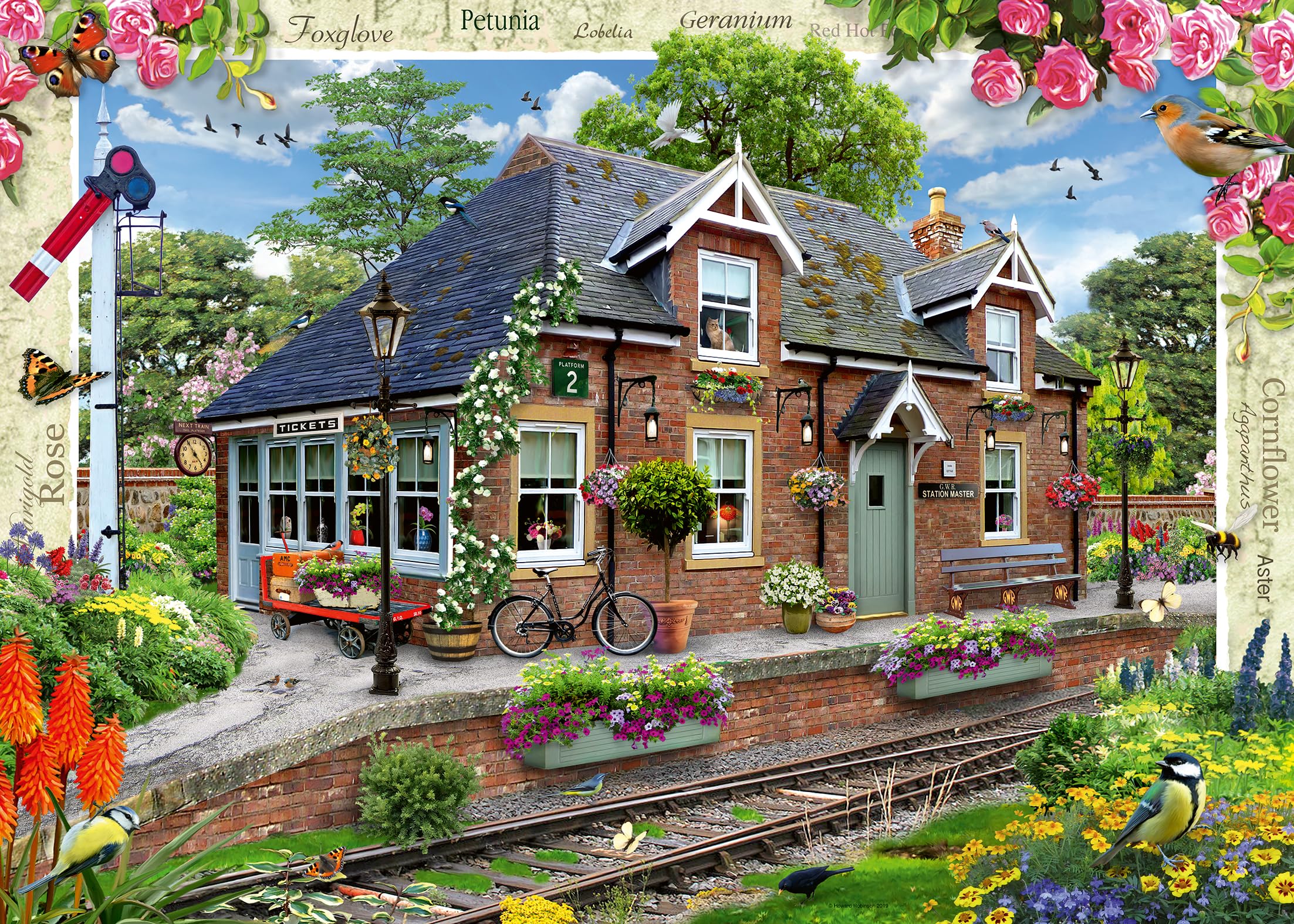 Ravensburger Country Cottage Collection No.13 Railway Cottage 1000 Piece Jigsaw Puzzles for Adults and Kids Age 12 Years Up