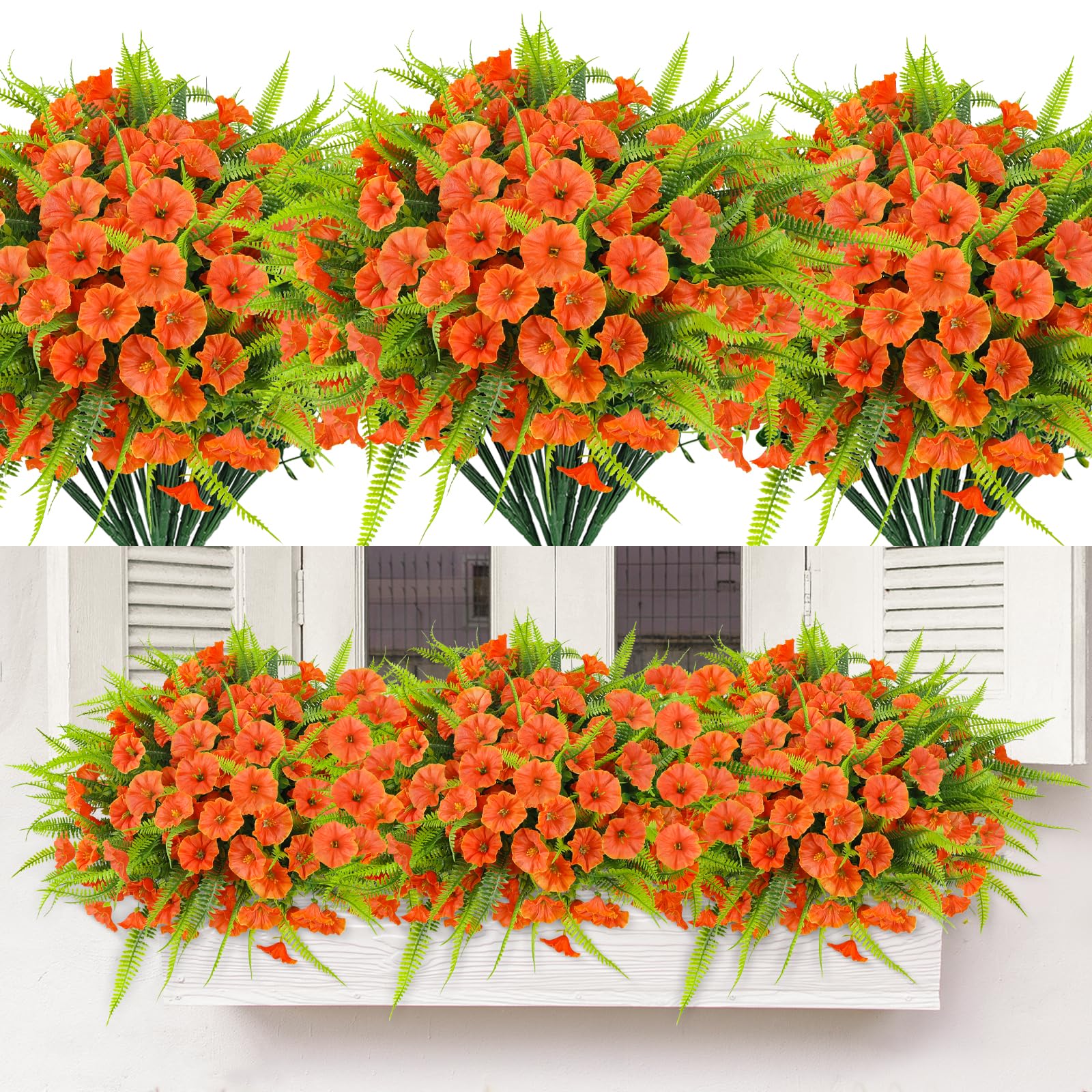 HIAGROW Artificial Fall Flowers for Outdoors 12 Bundles Fake Mums ...