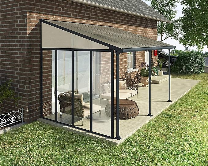 Palram Patio Cover Three Series Sidewall Grey Amazon.co.uk Garden