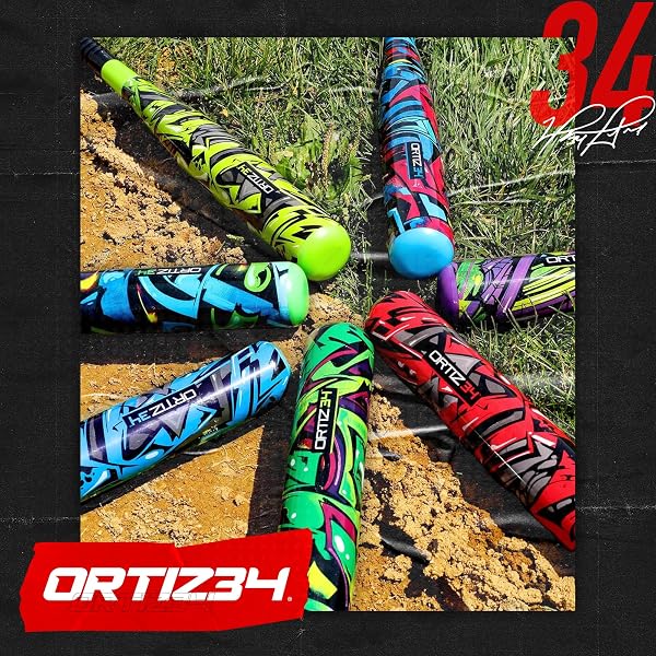 ORTIZ34 GRAND SLAM SET- GRAFFITI PLASTIC BAT, 3 BALLS, 4 THROW DOWN (VOLT)