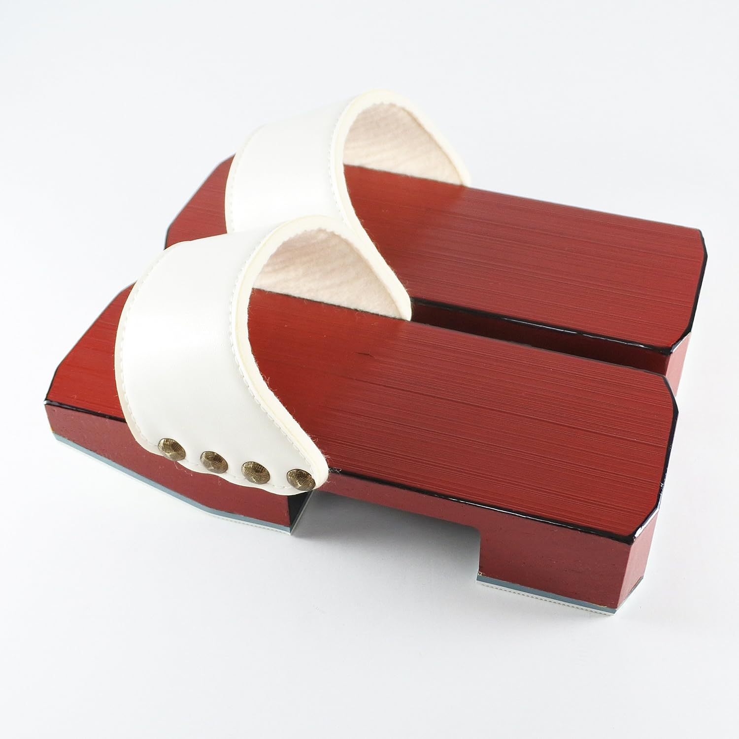 Amazon 草履下駄企画製造卸 しば田 庭下駄 刷毛目 朱塗漆 白ベルト フリーサイズ 草履下駄企画製造卸 しば田 下駄 草履