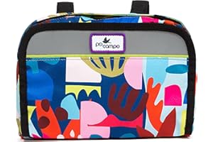 Po Campo Kids Bicycle Bag - Speedy Front Frame Bike Handlebar Bag Fabric Bike Basket Waterproof Front Mount Bike Bag for Boys Girls Bike or Scooter Handle Bars Converts to Crossbody Bag