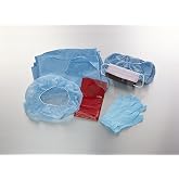 Medline Employee Protection Kits with Eye Shield, Includes Bouffant Cap, Nitrile Gloves, Isolation Gown, Mask, Waste Bag, Case of 25 Each