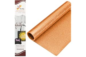 Firefly Craft Glitter Neon Orange - Heat Transfer Vinyl - Iron On Fabric Sheets for Shirt Transfers - Vinyl for Cricut - Heat Press Vinyl - Single Colors or Bundle Multipack- 1 Piece (12" X 20")