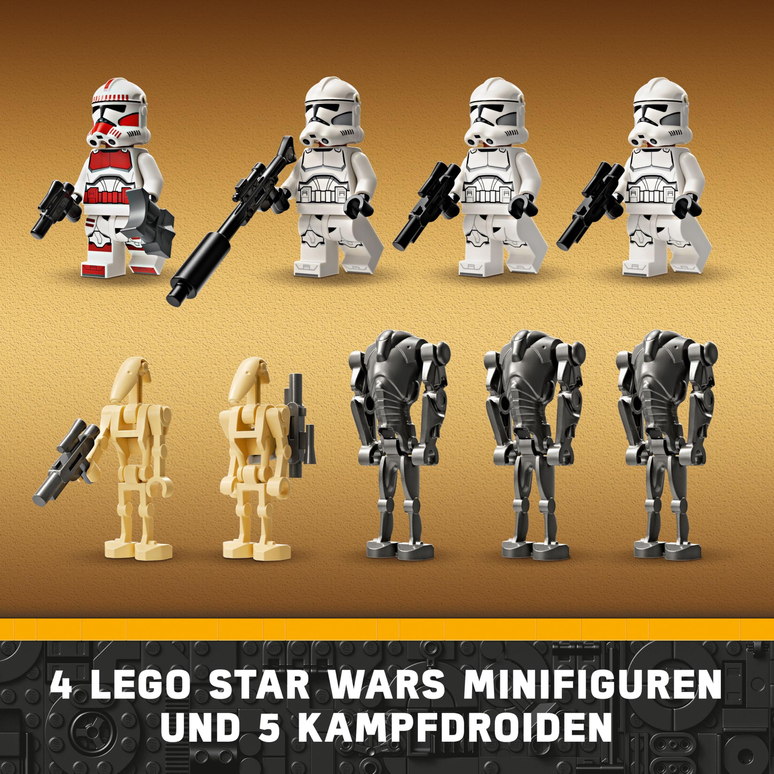 LEGO Star Wars 75372 Clone Trooper & Battle Droid Battle Pack, inkl. 4 Minifiguren, 5 Droiden und Speeder Bike mit Shooter - Bauspielzeug für Jungen und Mädchen ab 7 Jahren 3