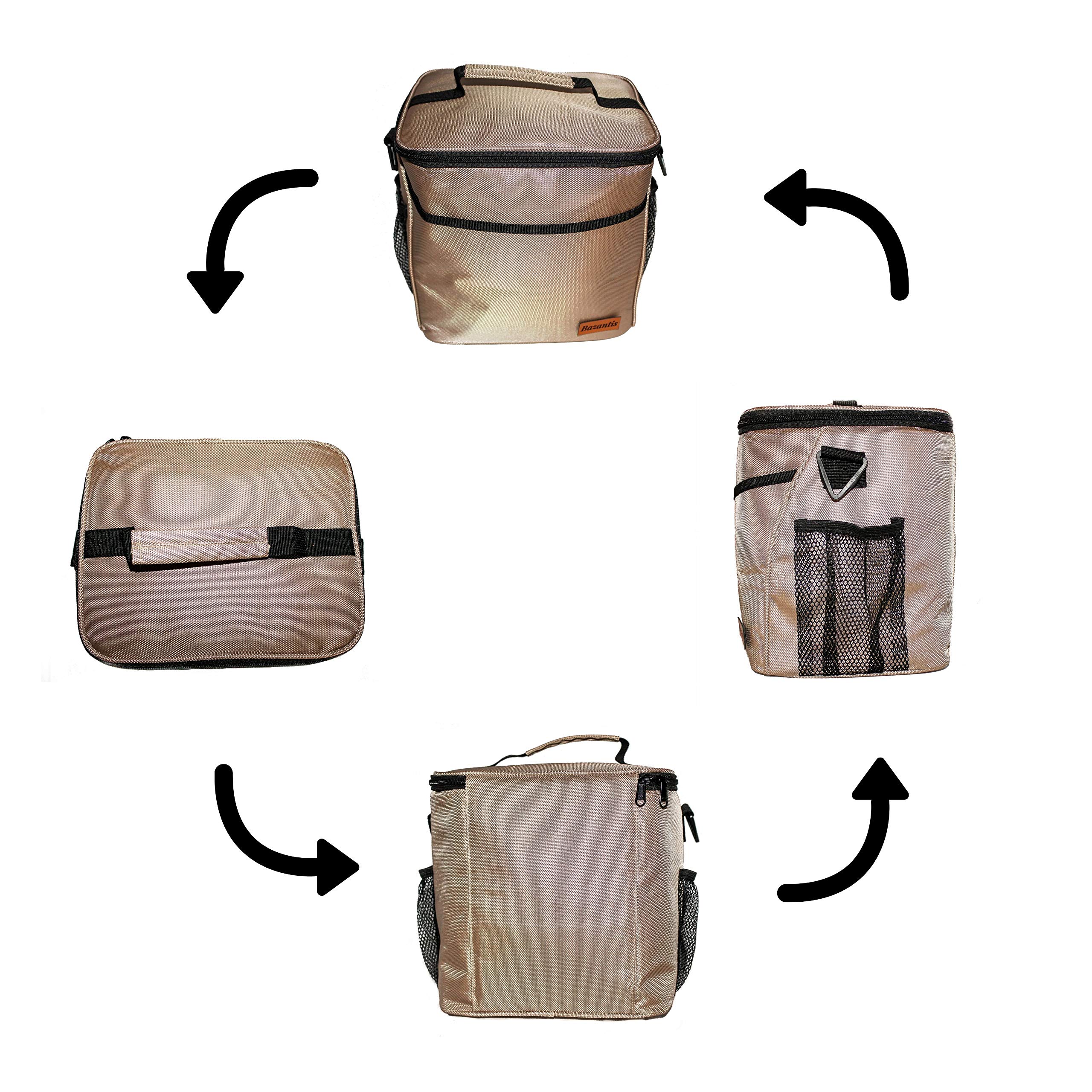 Borsa Termica Frigo Porta Pranzo 10 Litri Impermeabile A Tenuta Stagna Alimenti Caldo/Freddo Con Tracolla Per Uomo/Donna/Bambino Da Auto/Ufficio/Lavoro/Viaggio/Mare/ Spiaggia/Picnic/Campeggio/Barbecue