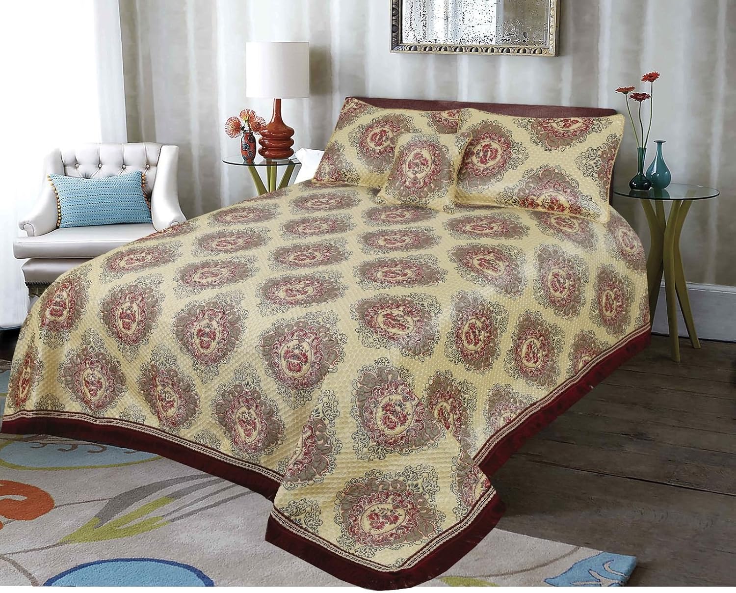 SleepyNights AUTHENTIC ASIAN ORIENTAL ETHNIC JACQUARD DAMASK SET