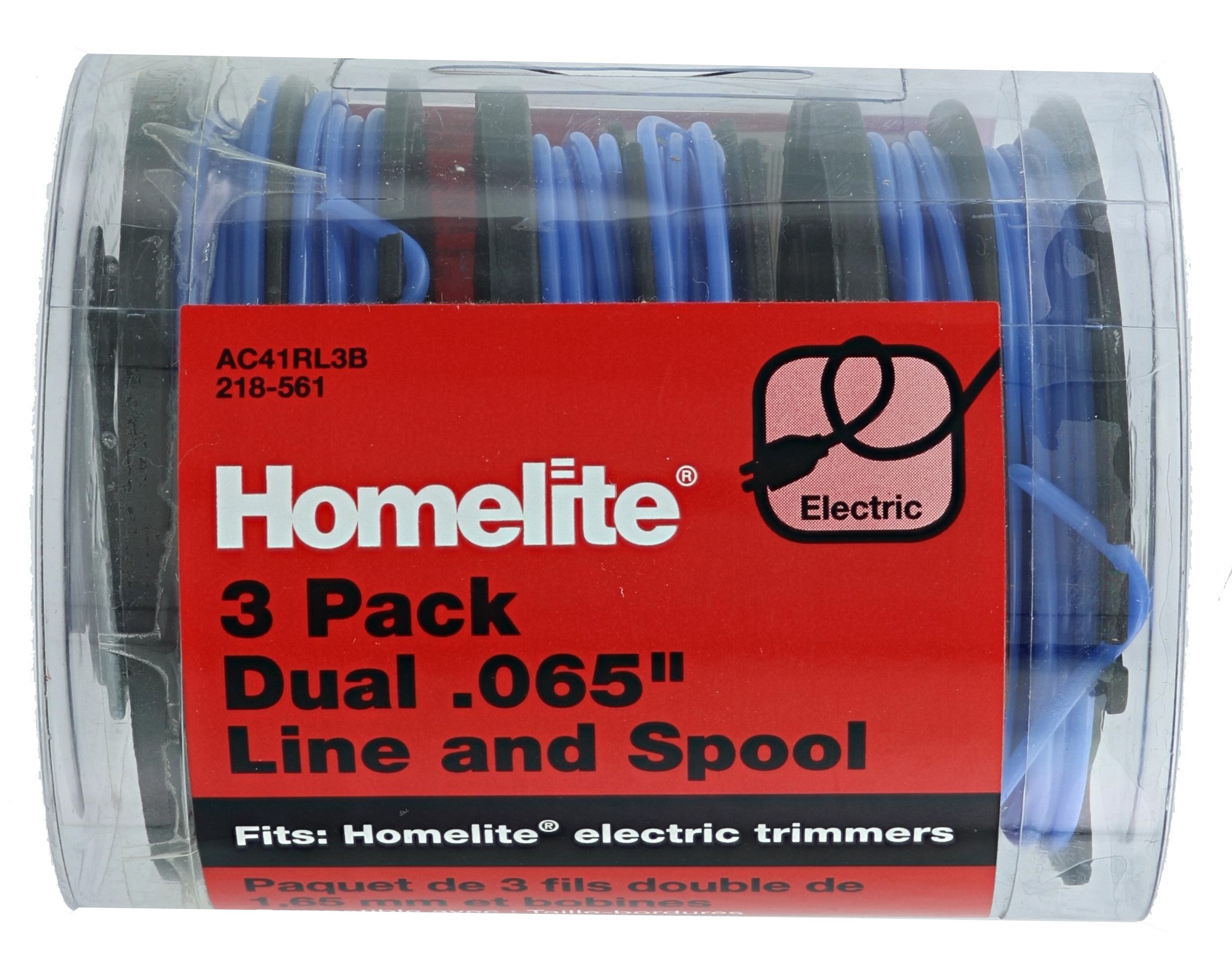 Photo 1 of Homelite Genuine OEM AC41RL3 Autofeed Dual .065” Replacement Line and Spool Pack for Homelite Electric String Trimmers (3 Pack)