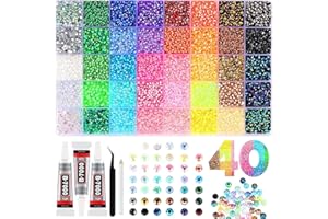 Colorful DIY Resin Rhinestone Kit, Bedazzling Kit, 42000Pcs 40 Colors Jelly Rhinestones for Bedazzling, Nail Gems & Crafting 