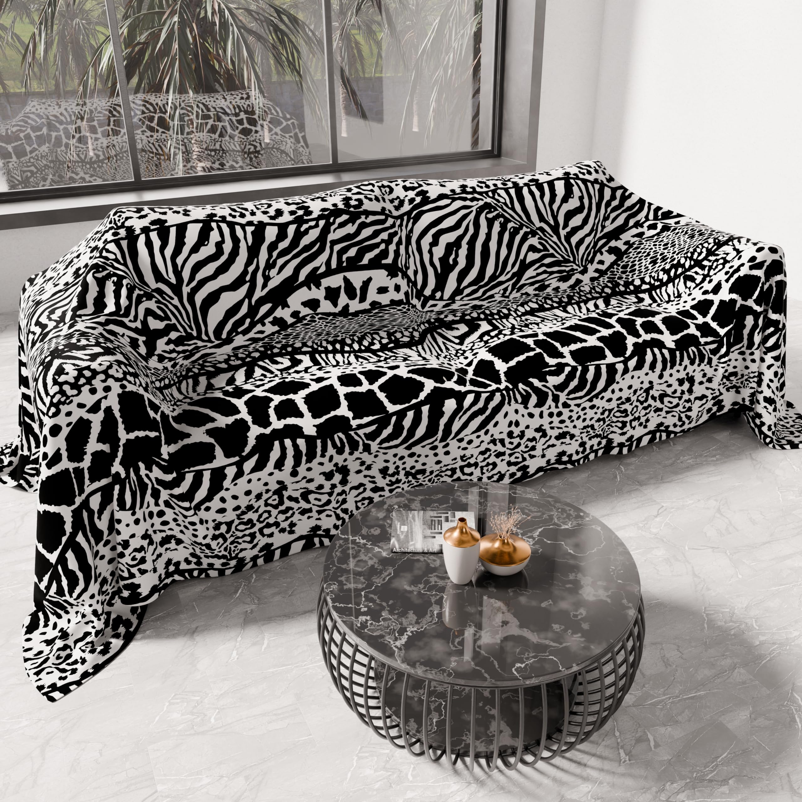 PETTI Artigiani Italiani - Single Bedspread Spring Summer Lightweight Single Blanket, Bedspread, Animal 05, 100% Made in Italy