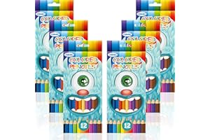 OSIMIG Colored Pencils Bulk, 6 Packs with 12 Colors, Color Pencils for Kids, Pre-Sharpened Colored Pencils, 72 Count Color Pencils, Kids School Supplies for Teachers