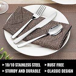 HIWARE 48-Piece Silverware Set with Steak Knives
