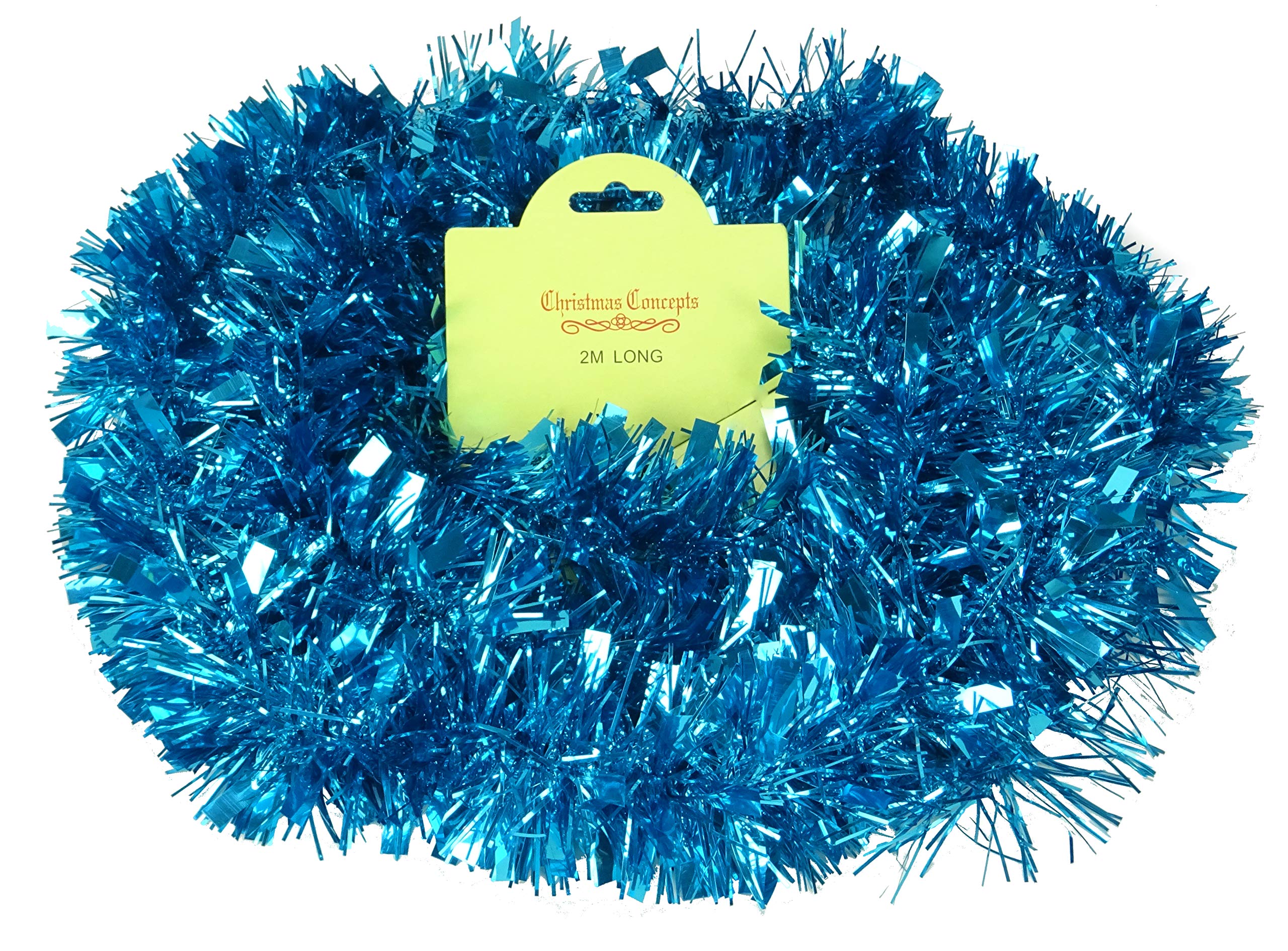 Christmas Concepts® 2m (6.6ft) Chunky/Fine Christmas Tinsel - Christmas Decoration Tinsel (Turquoise) — image 1