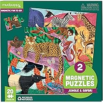 Amazon.com: Mudpuppy Jungle & Safari - Tri Fold Magnetic Puzzles