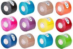 PRAIRIE HORSE SUPPLY Kinesiology Tape Pro, Athletic Waterproof Muscle Support Adhesive Kinesio Sport Tape for Athletes 2 inches x 16.4 feet, 12 Rolls, Assorted
