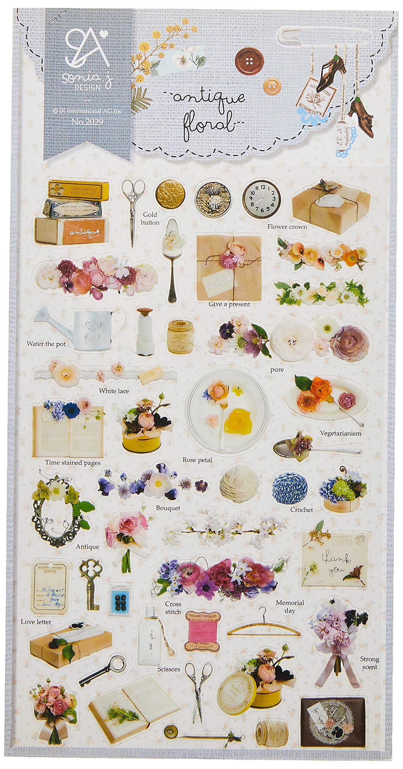 Rayher 59516000 Sticker Antique Floral 15 x 9.2 cm PVC 1 Sheet