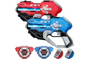 IJO Laser Tag Guns Set of 2 Laser Tag with Digital LED Score Display Vests for Teens, Family and Adults Fun,Birthday Gift Toys for Kids Ages 6 7 8 9 10 11 12+Year Old Boy & Girls