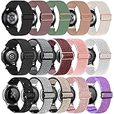 Samsung Galaxy Compatible 20mm Stretchy Nylon Loop Band - 45mm, 44mm, 41mm, 44mm, 42mm Watch Bands, Support Galaxy Watch 5 Pro/5/Active2/3/4 Class