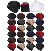 Jamntower 48 Pcs Kids Hats Winter Bulk with Bags, Fleece Beanies for Boys Girls, School Church Homeless Donation Wholesale