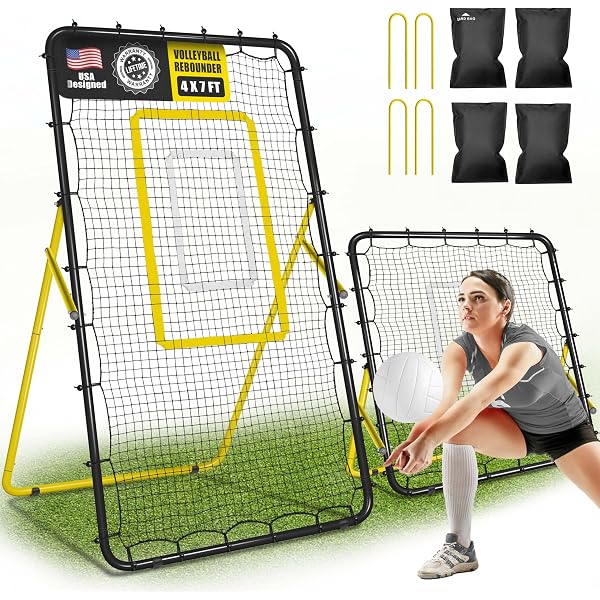 thumbnail image 2 of 2-in-1 Volleyball Practice Net Station With 5-Height (6'6 2 of 12