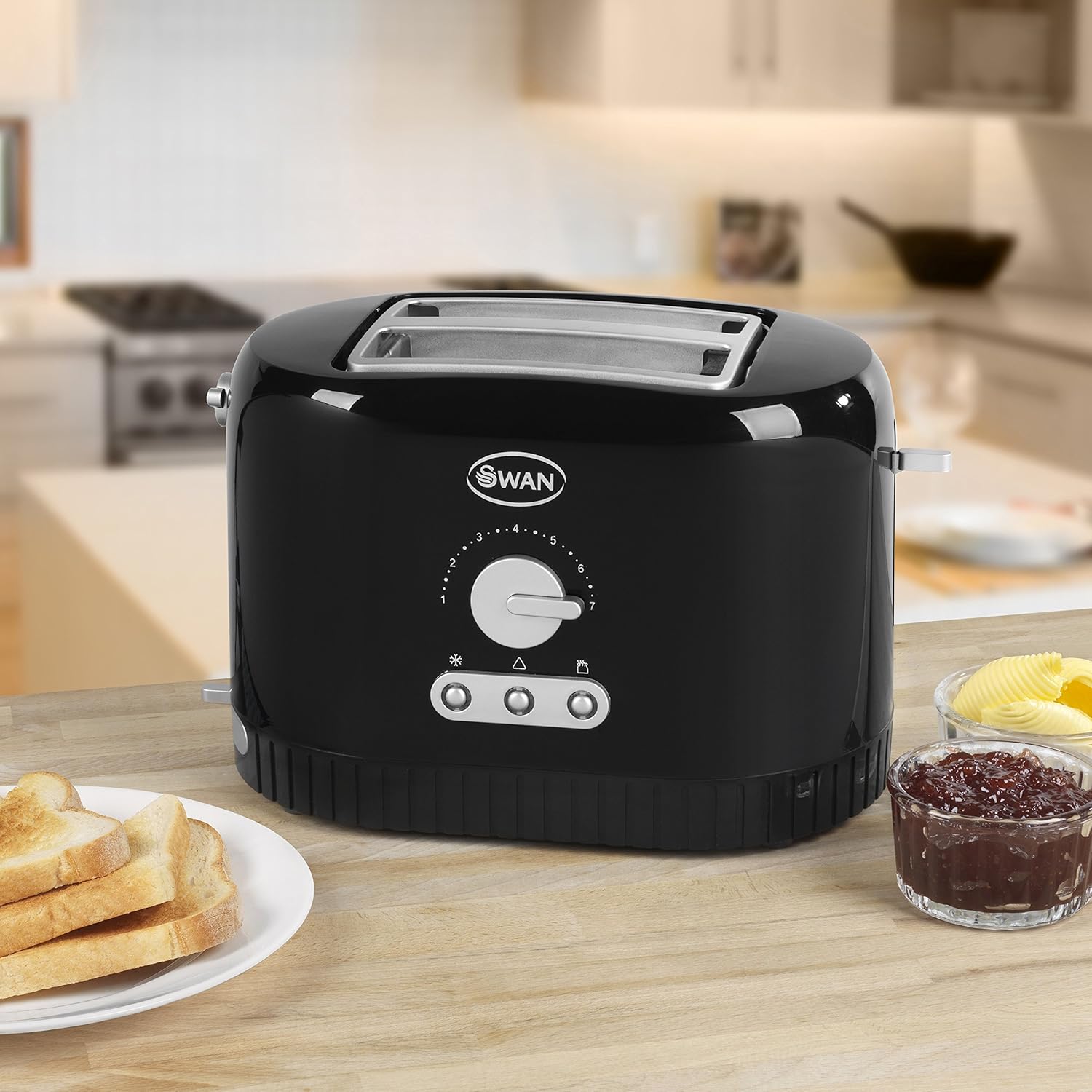 Swan 2 Slice Toaster Compact Black My Kitchen Accessories