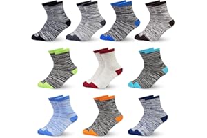 GENTABY Kids Socks for Boys Girls (1-14 Years) | Toddler to Youth Crew Socks | Soft Breathable Cotton, Snug Fit