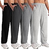 Aocku 4 Pack Mens Sweatpants Athletic Mens Joggers Tapered Sweat Pants with Pockets Drawstring Workout Gym Pants