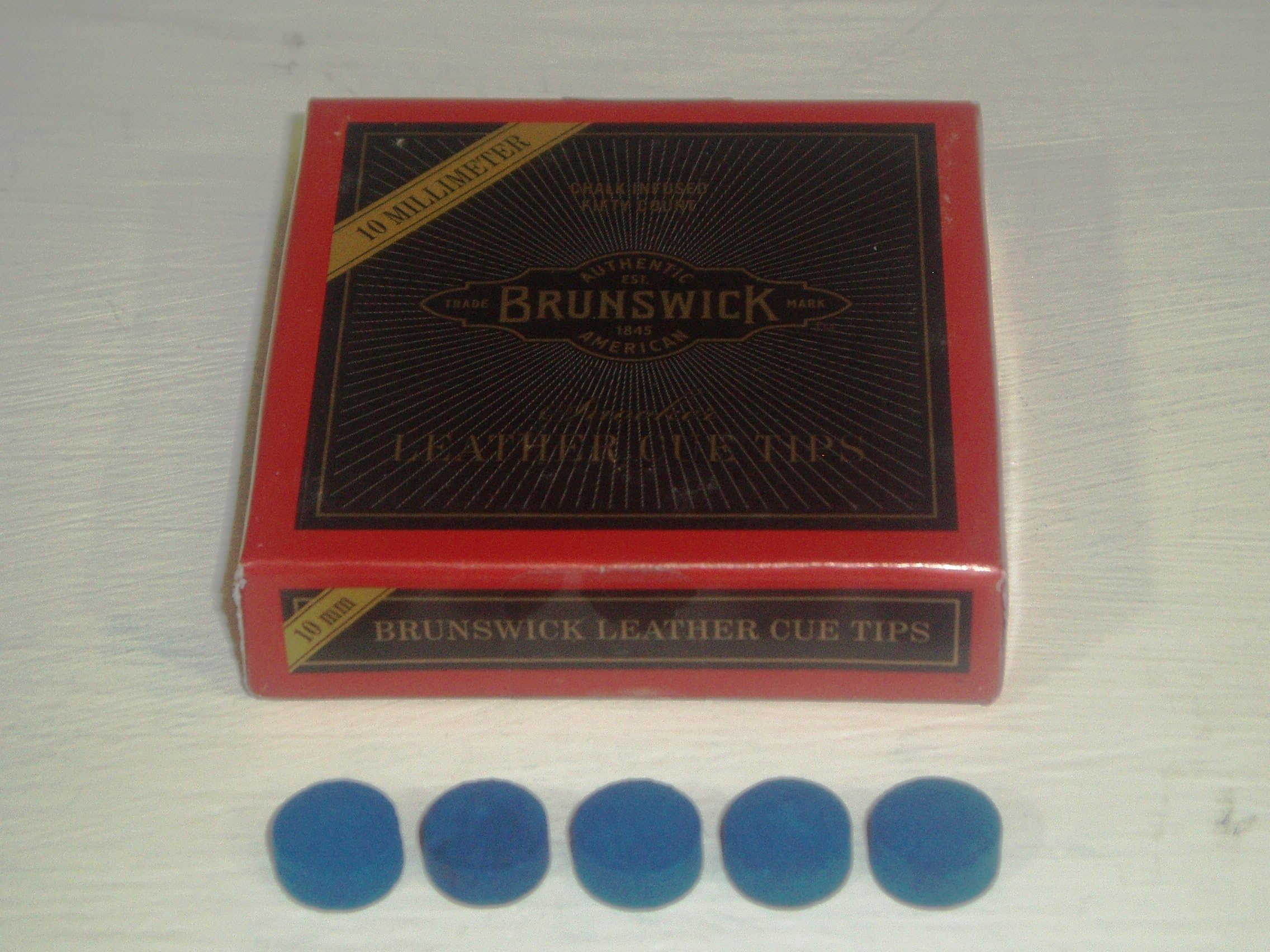 BLUE DIAMOND FROM BRUNSWICK CUE TIPS AVAILABLE IN VARIOUS SIZES AND QUANTITIES (5 x, 10mm)