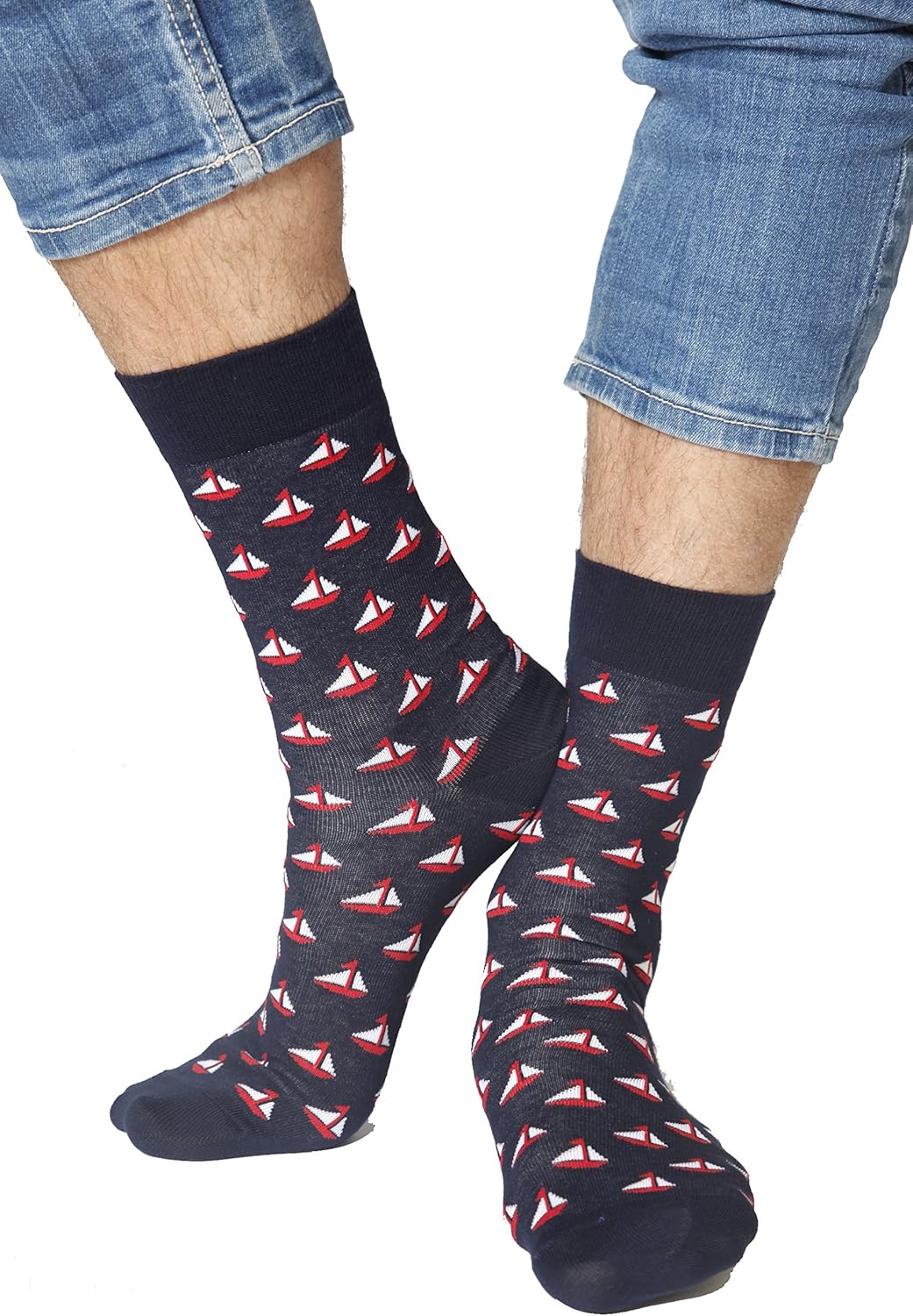 Boat Men’s Cotton Socks Comfortable & Easy Wear, Dark Blue