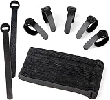 ARMIZ 60 x Reusable Cable Ties Black Adjustable Hook & Loop Cable Straps