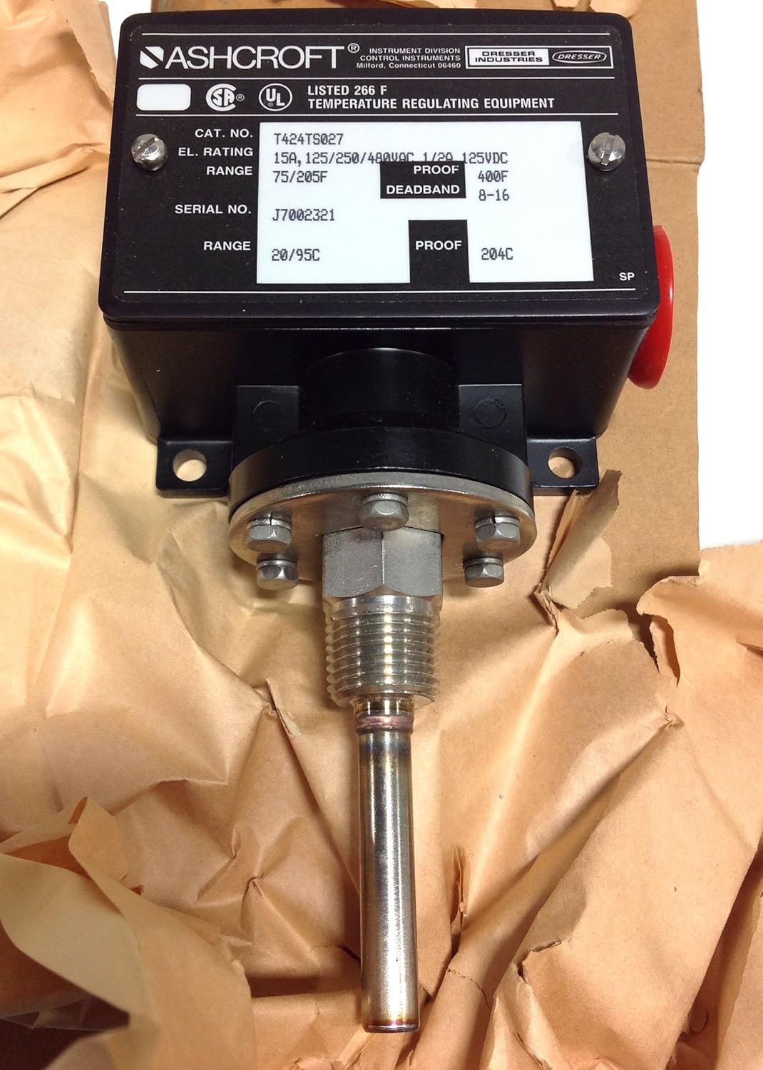 ASHCROFT TEMPERATURE REGULATOR SWITCH T424TS027 104366