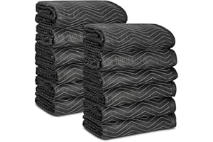 NOVA MICRODERMABRASION 12 Moving Packing Blankets 80 x 72 Inches (65 lb/Dozen) Heavy Duty Moving Pads for Protecting Furniture Professional Quilted Shipping Furniture Pads