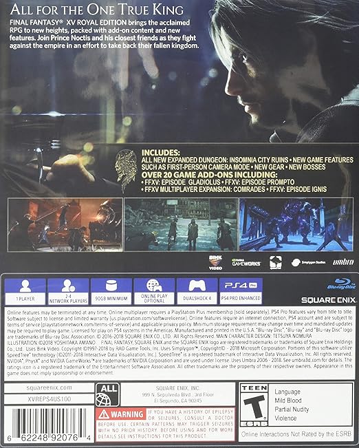 Amazon Com Final Fantasy Xv Royal Edition Playstation 4 Square Enix Llc Video Games