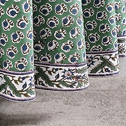 Ridhi Basil Green 100% Cotton Round 110 Tablecloth