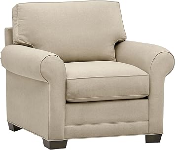 Amazon Com Amazon Brand Stone Beam Kristin Round Arm Performance Fabric Chair 44 W Sand Furniture Decor