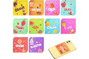 SEAJAN 50 Pieces Calm Stickers Anxiety Sensory Stickers Textured Sensory Adhesives Clam Sensory Strips Anxiety Stress Relief Items for Phone Water Bottle Desk School Office (Fruit)