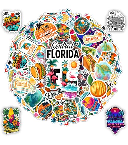 Miami Florida Retro Waterproof Sticker – Vintage Style Vinyl Decal By Sticker Dynasty