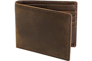 STAY FINE Top Grain Leather Wallet for Men | RFID Blocking | Extra Capacity Bifold Wallet with 2 ID Windows | Ultra Strong Stitching | Slim Billfold with 8 Card Slots | Gift for Him