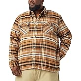 Dickies mens Sherpa Lined Flannel Shirt Jacket With Hydroshld