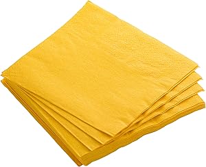 Exquisite 300 Pack of Beverage Paper Napkins The 2 Ply Party Napkins are Highly Absorbent and Available in a Wide Range of Vibrant Colors - Yellow Napkins