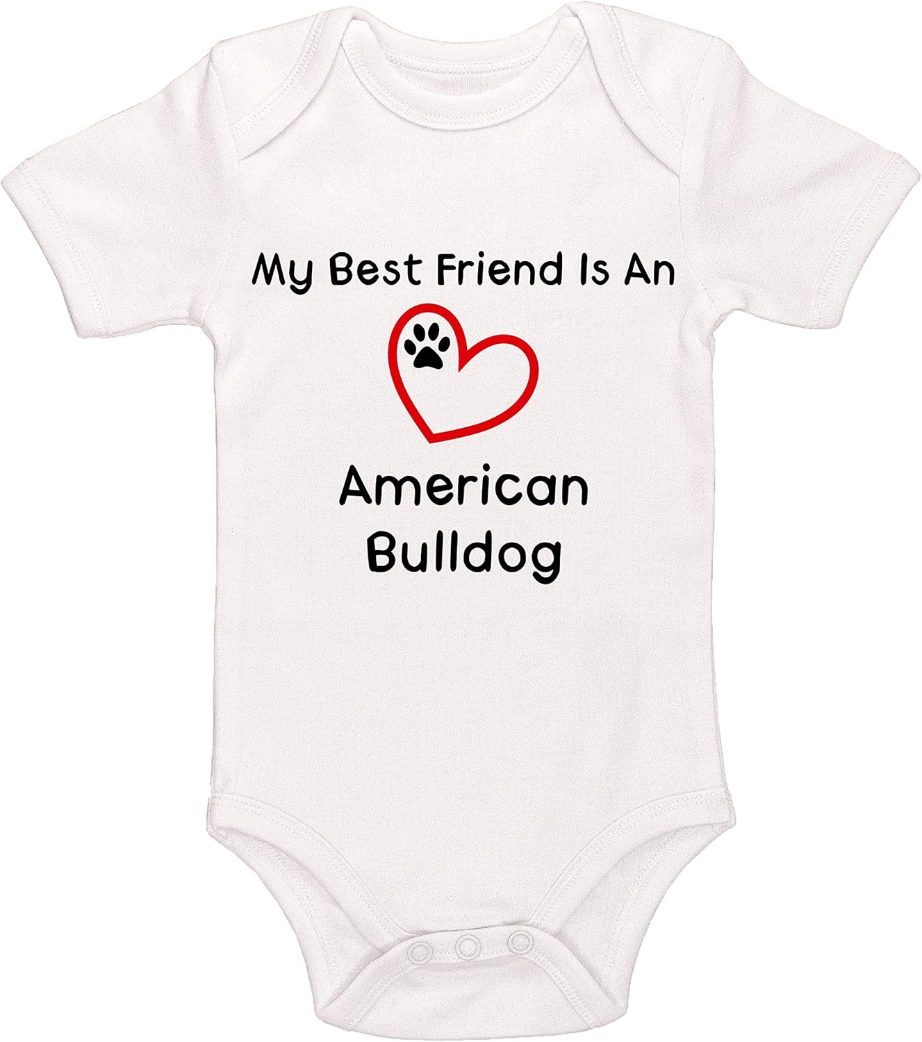 Amazon Com Kinacle My Best Friend Is A American Bulldog Baby Bodysuit Clothing