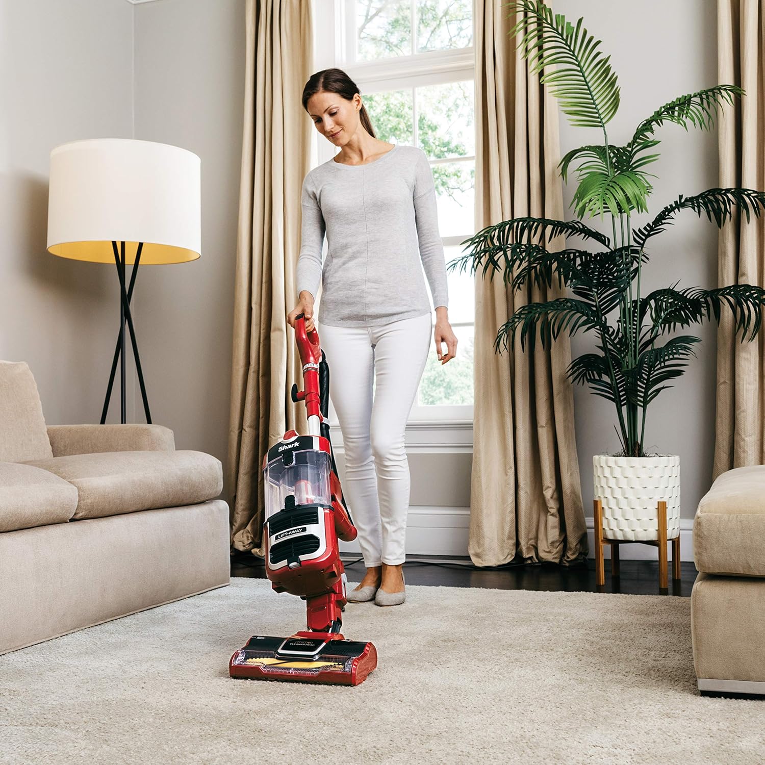 Shark Navigator Upright Vacuum with Lift-Away, Zero-M Anti-Hair Wrap Technology, Anti-Allergen + HEPA Filter and Swivel Steering (ZU561), Red Peony -