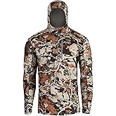First Lite Men’s Kiln Hoody - Camo Merino Wool Base Layer, Midweight Thermal Cold Weather Hunting Gear for Men